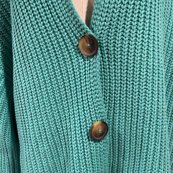 Free People NWT Swim Too Deep Oversized Cardi in Turqoise - oversize XS $158 - Picture 4 of 9